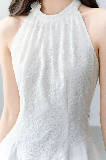 Florales Spitzenkleid mit Pailletten