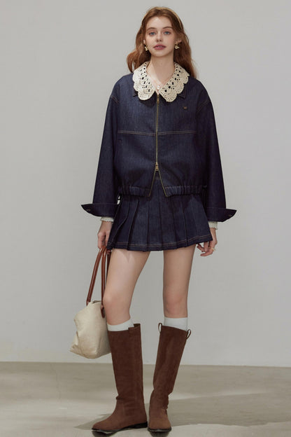 Autumn Lace Denim Jacket