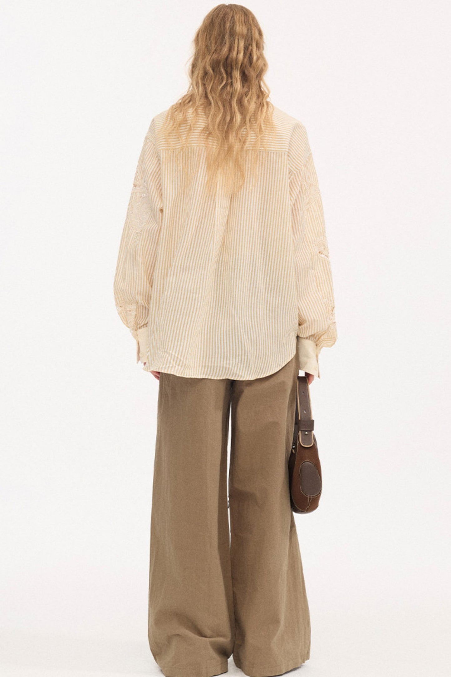 Tie-Back Bow Embroidered Shirt