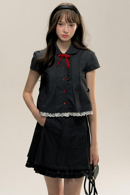 College A-Line Skirt And Shirt Set-Up