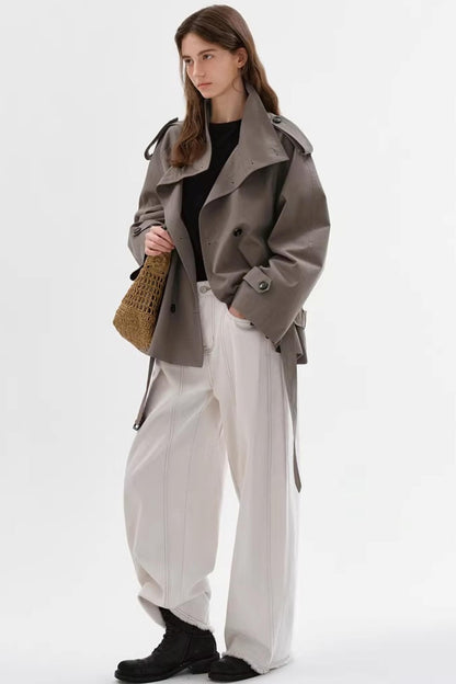 Minimalist Drape Wide-Leg Jeans