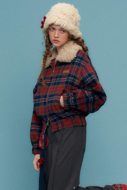 Retro Plaid Fleece Jacket