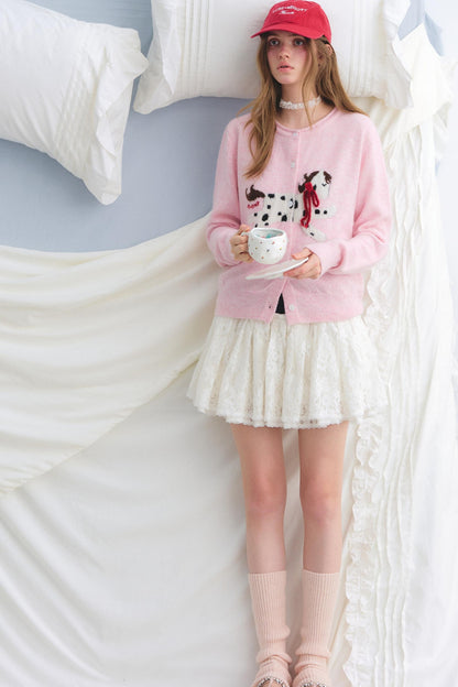 Color-Block Lace Tiered Skirt