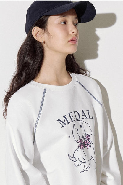 Playful Puppy Print Sweatshirt