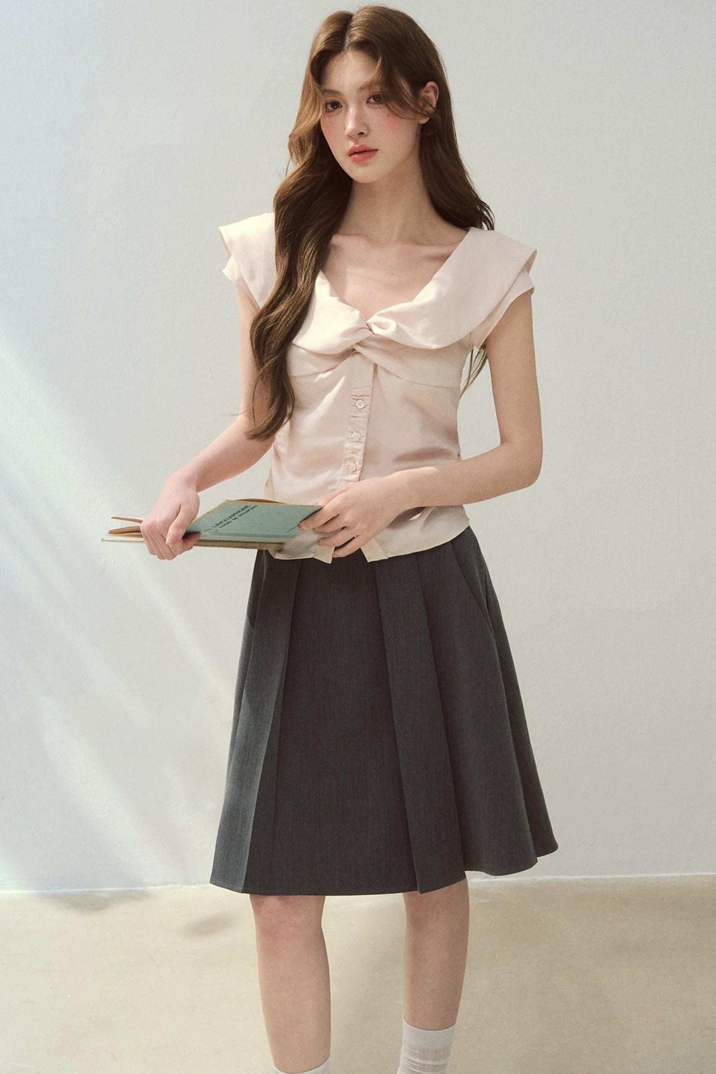 Mist Pink Lyocell Vintage Blouse