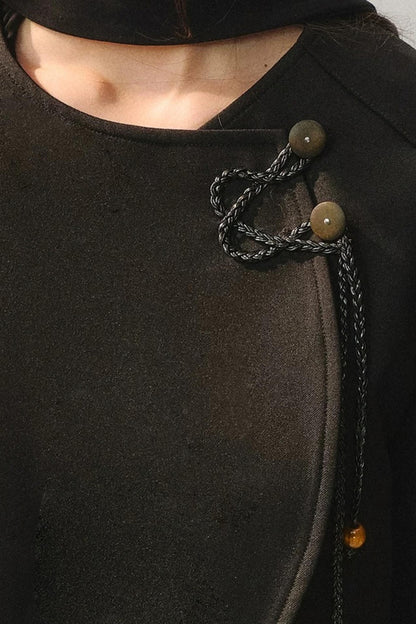 Minimalist One-Button Black Coat