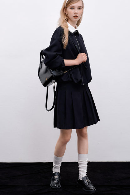 Irregular Pleated Short Skirt