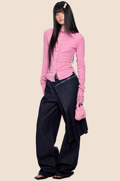 Lightweight Pleated Cardigan