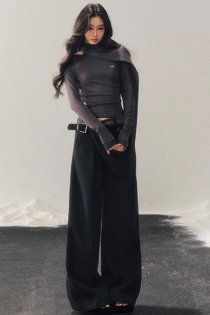 Long-Sleeved Wool Winter Top