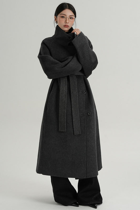 Premium Wool Tweed Long Coat