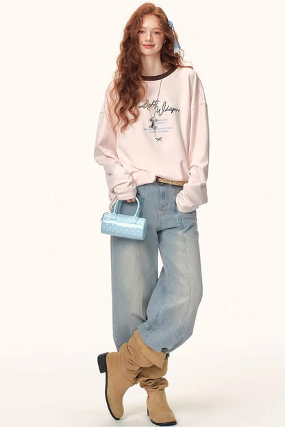 Color-Blocked Letter Print Top