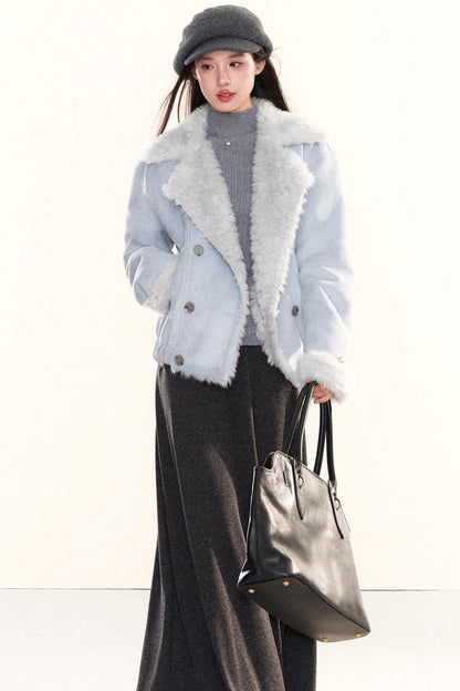 Double-Breasted Fur Coat