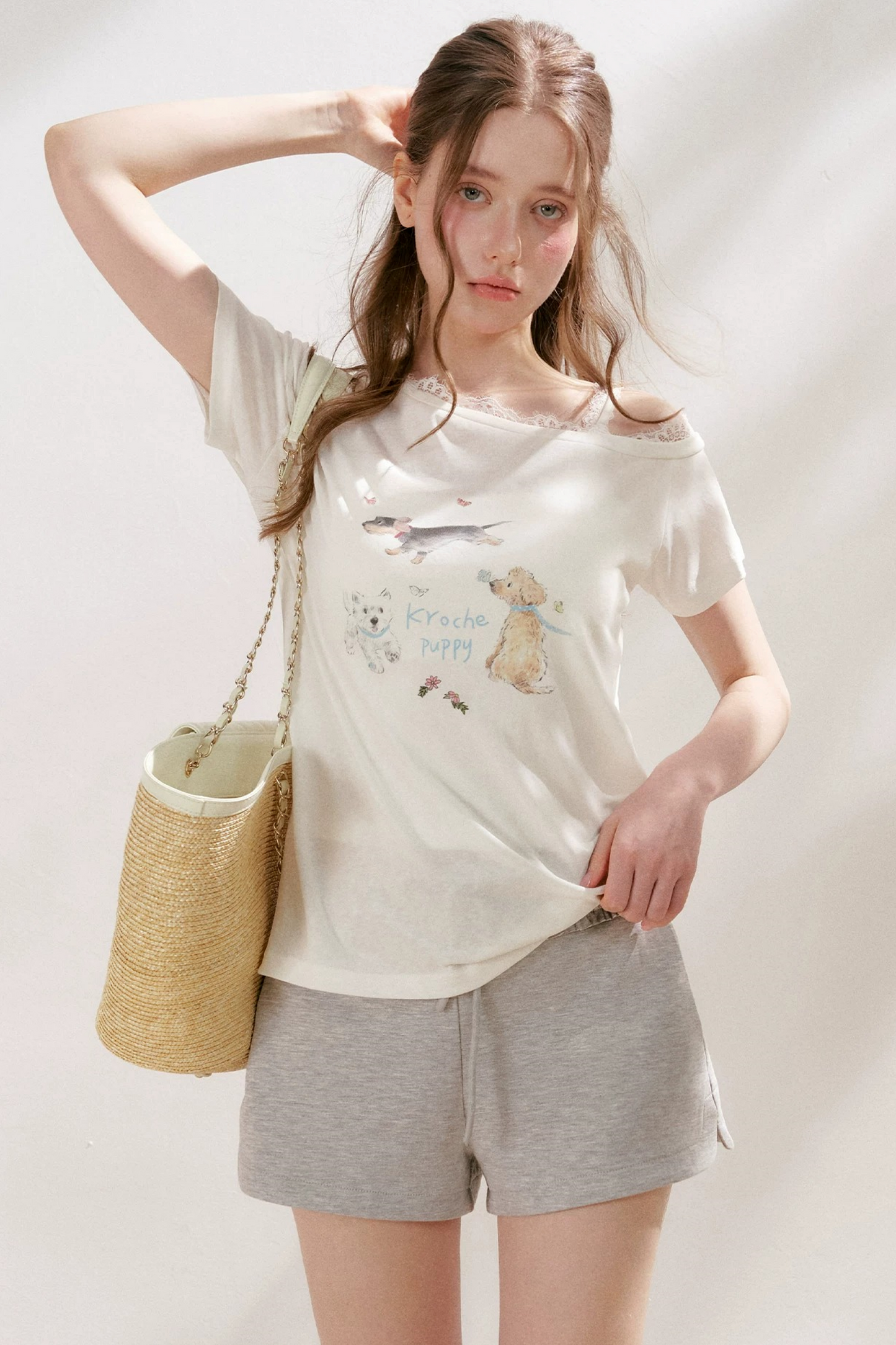 Lyocell Lace Trim Puppy Top