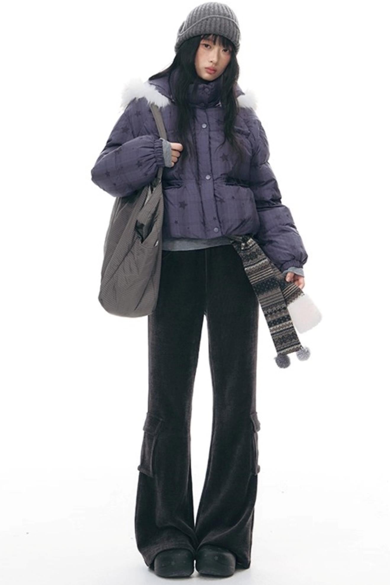 Chenille Slim Flared Pants