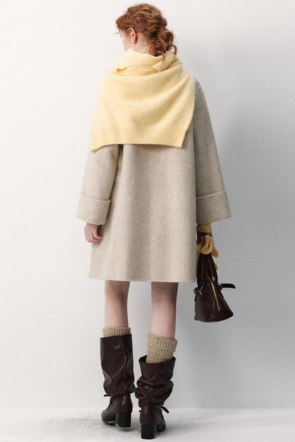 Glutinous White Wool Coat