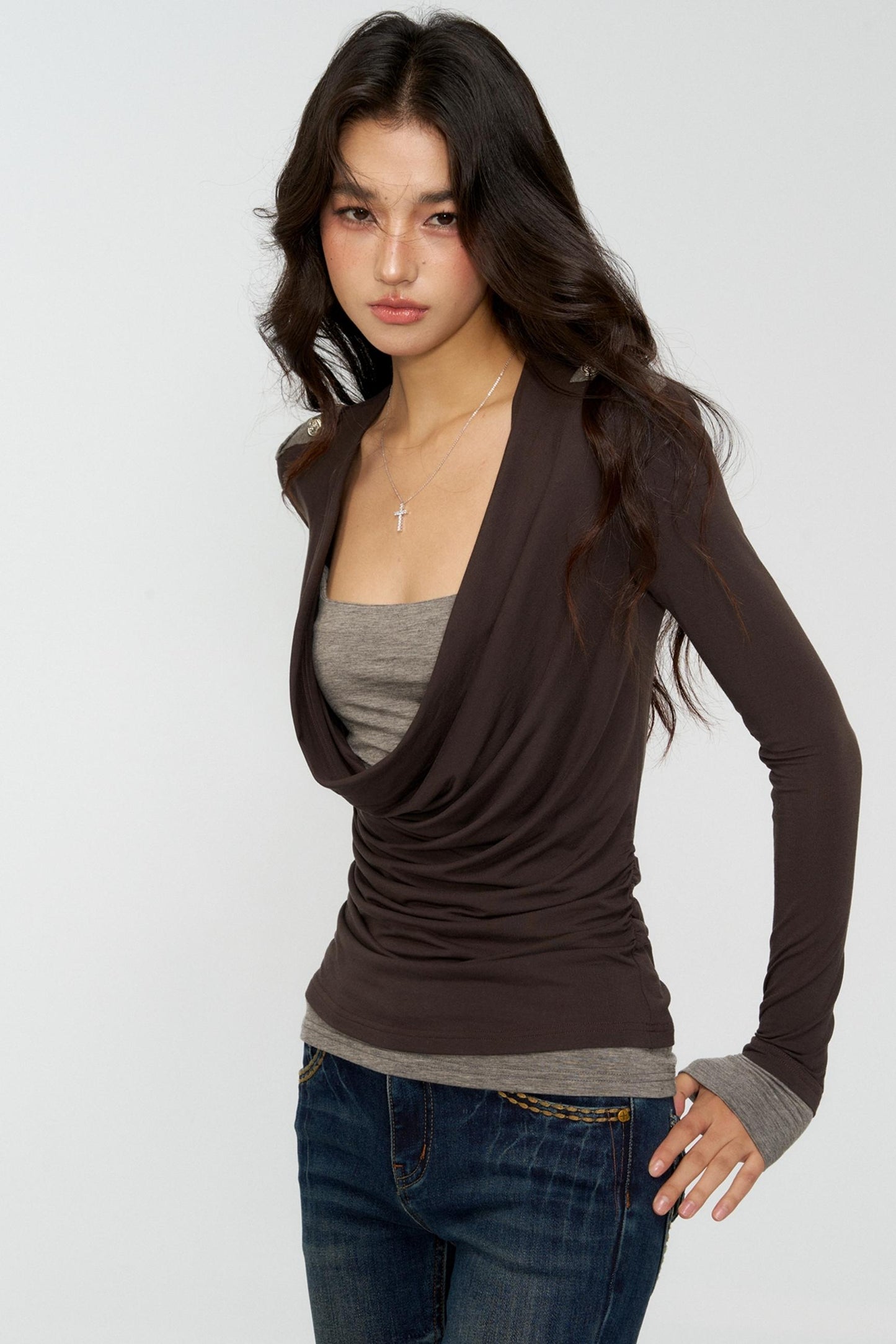 Swing Collar Vintage Layering Top Set