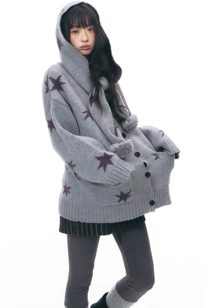Reversible Star Cardigan Sweater Jacket Set-Up