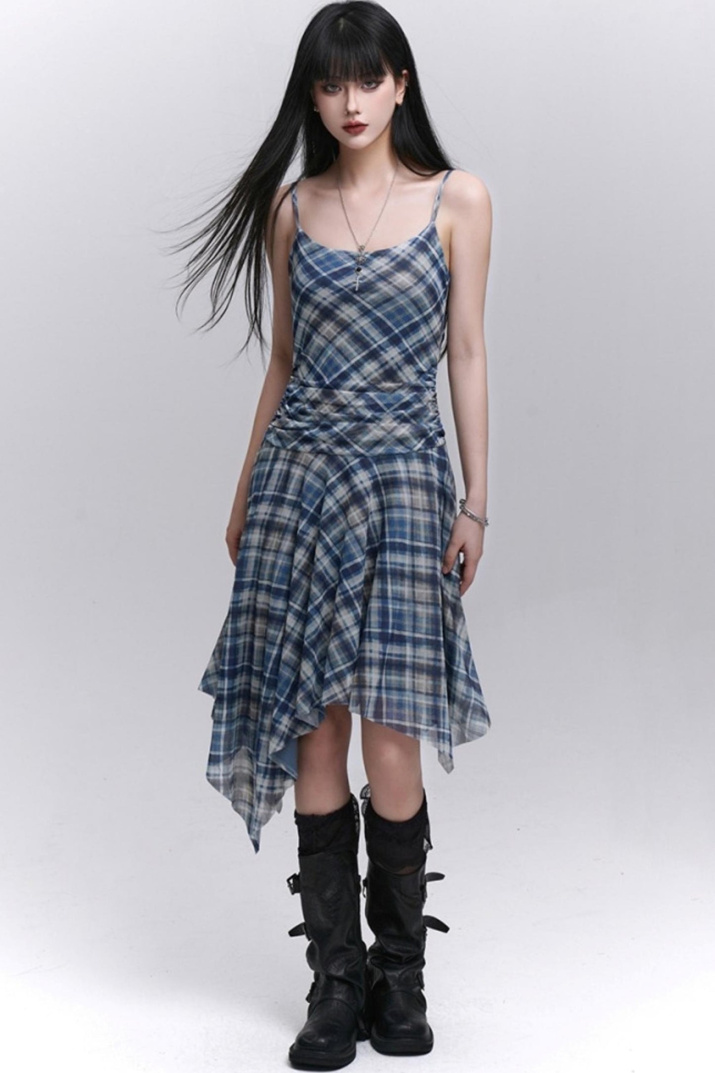 Plaid Halter Dress