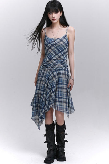 Plaid Halter Dress