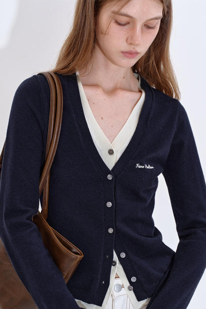 Color-Blocking Knit V-Neck Top