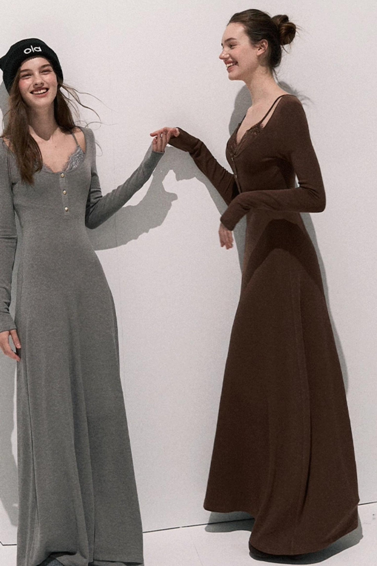 Lace Stitched Knit Waist Dress