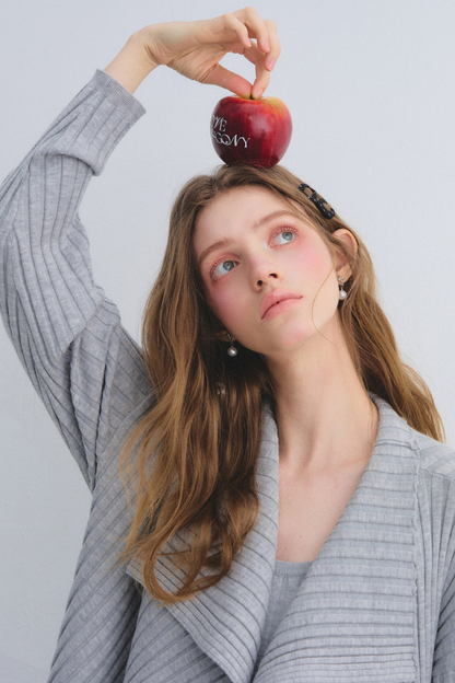 Wool Blend Cardigan Base Top Set