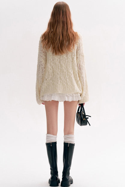 Wool Texture Lazy Loose Sweater