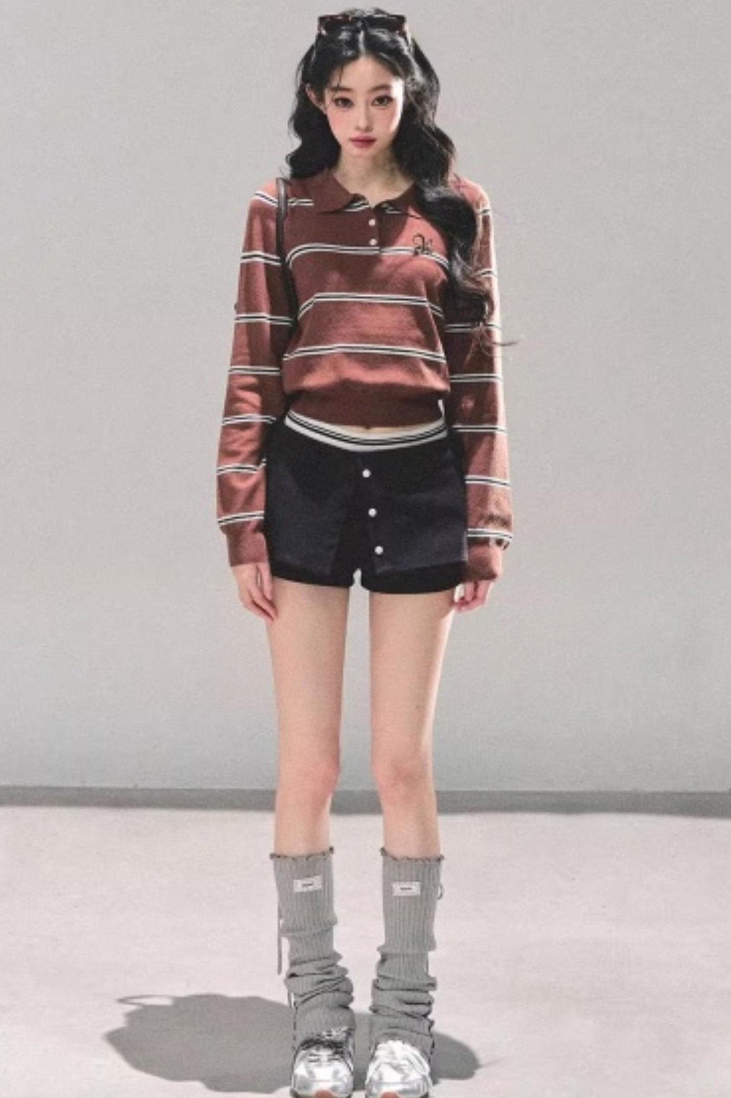 Polo Collar Knit Top