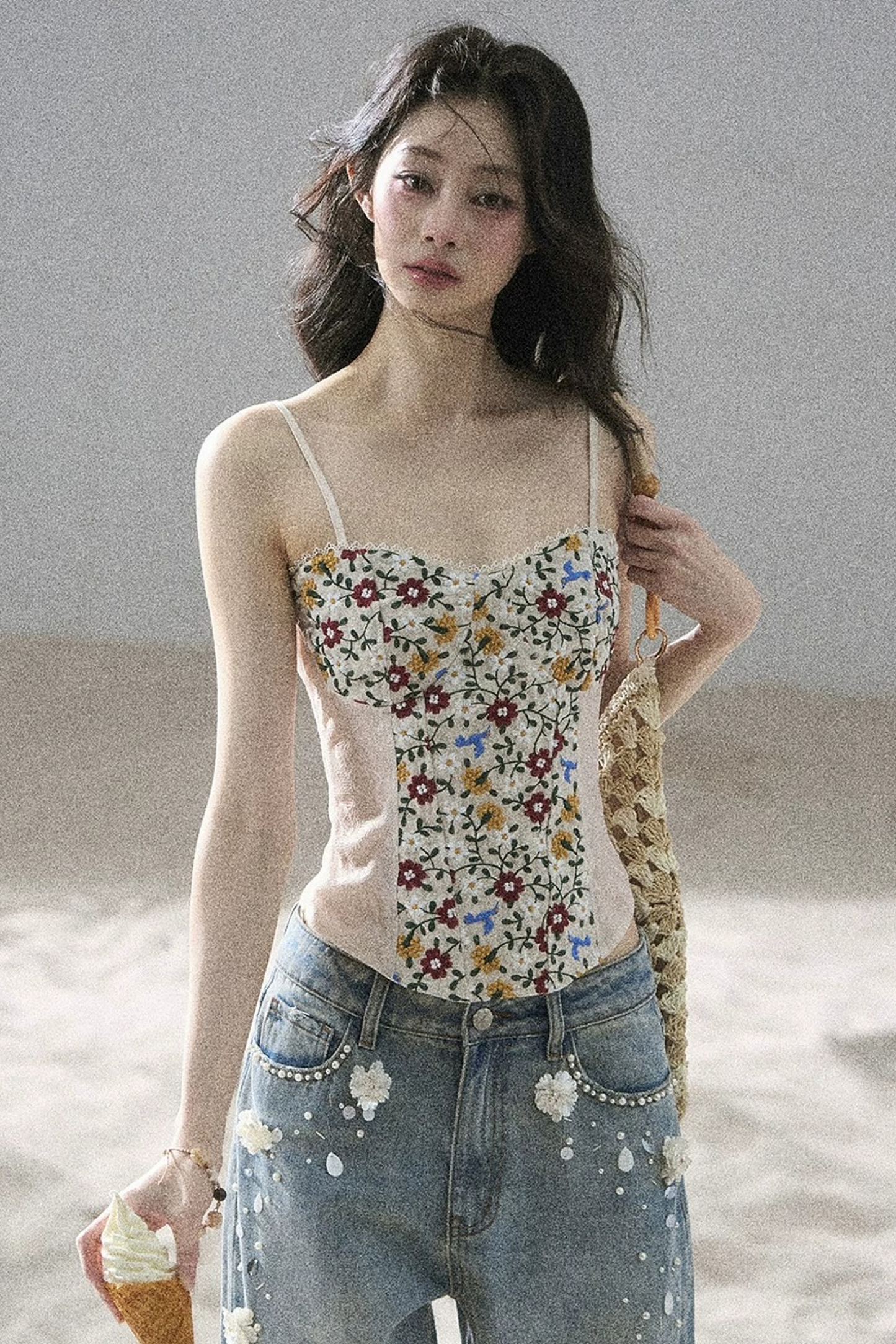 French Floral Lace Camisole Top