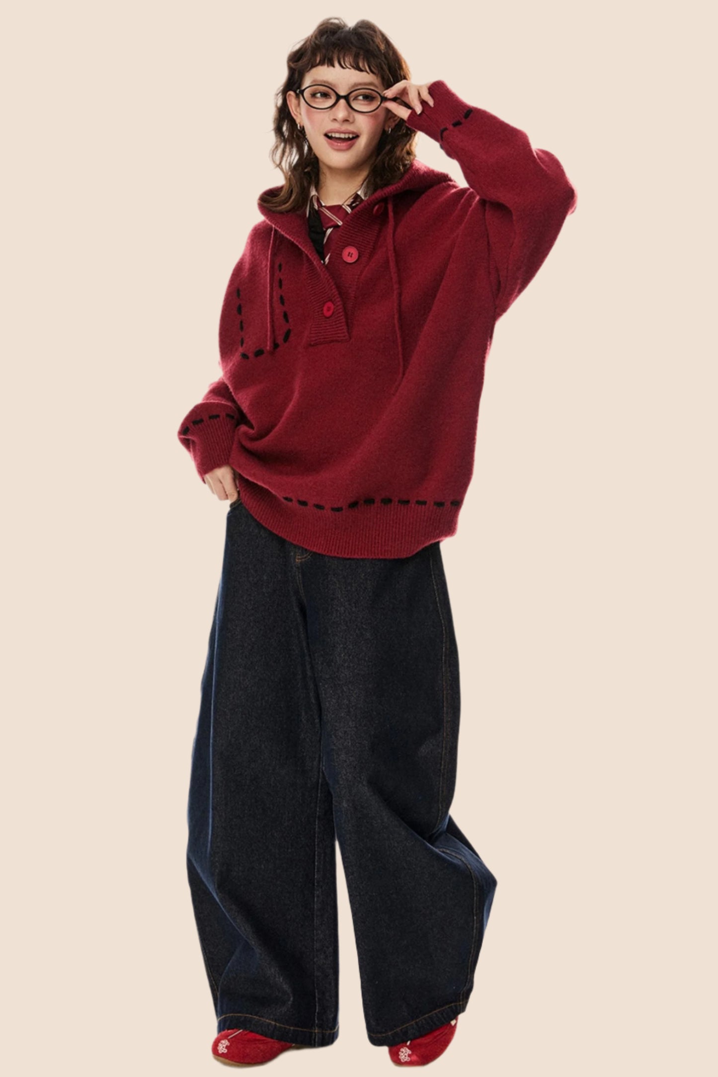 Haut à capuche avec cordon de serrage American Retro 