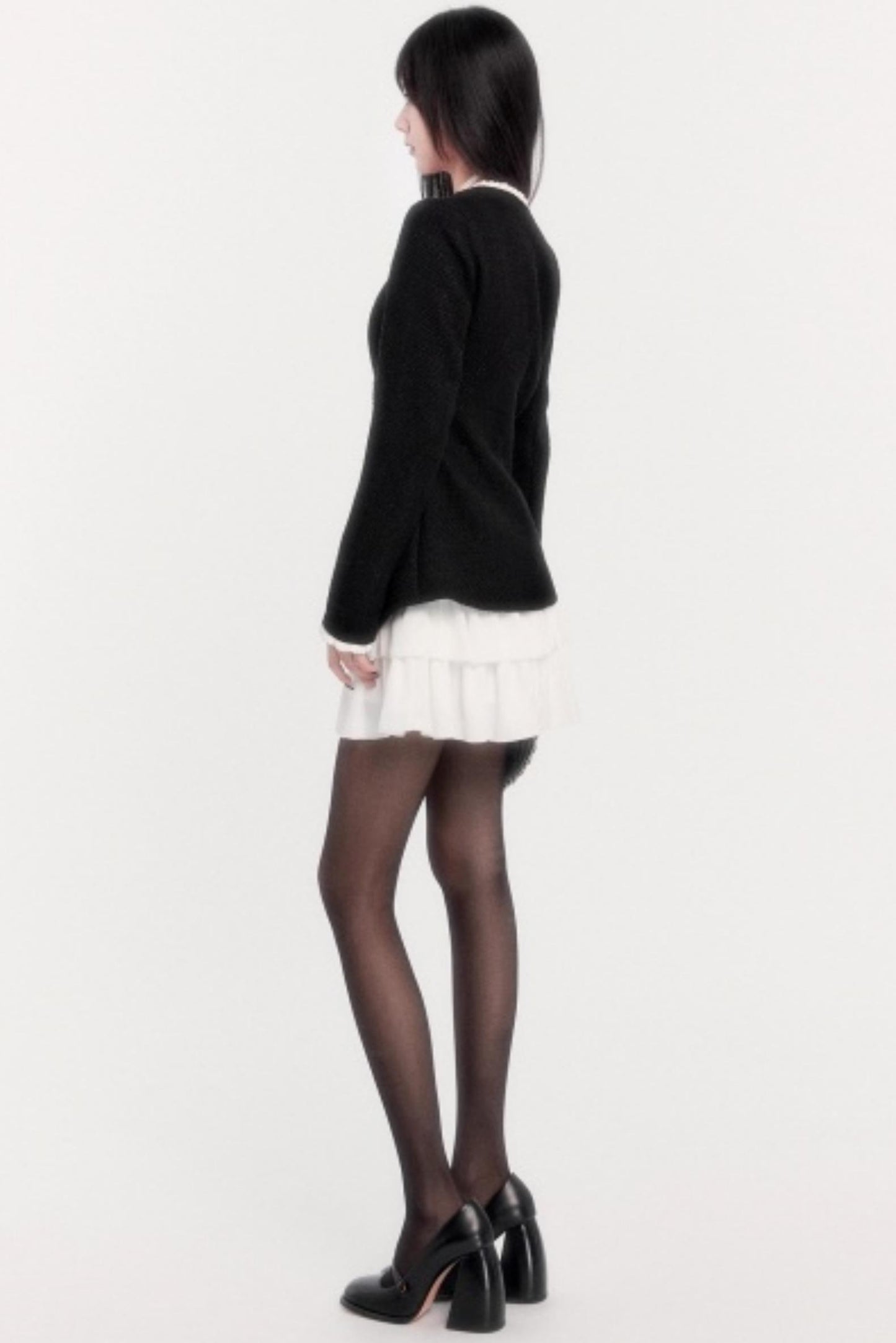 Retro Tweed Waist Jacket Dress Set-Up