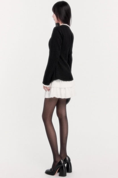 Retro Tweed Waist Jacket Dress Set-Up