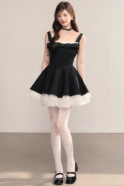 French Slimming Lace Hepburn Dress Set