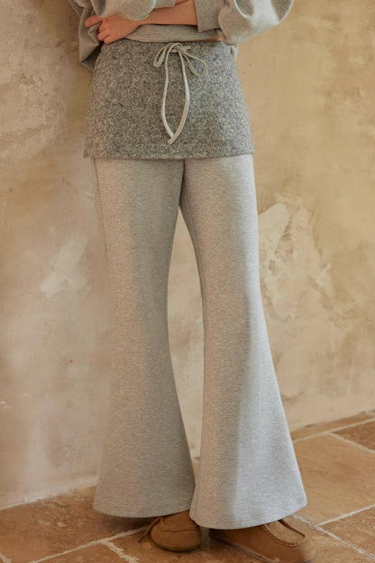 Gray Off-Shoulder Two-Piece Set-Up