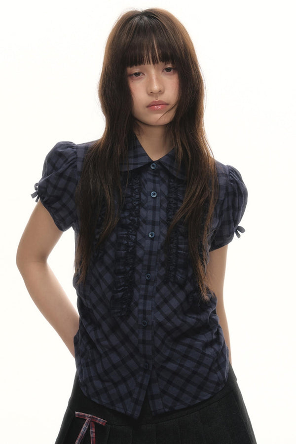 Plaid Lace Summer Shirt