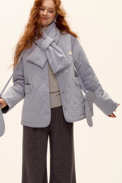 Milk Blue Plaid Cotton Jacket Set