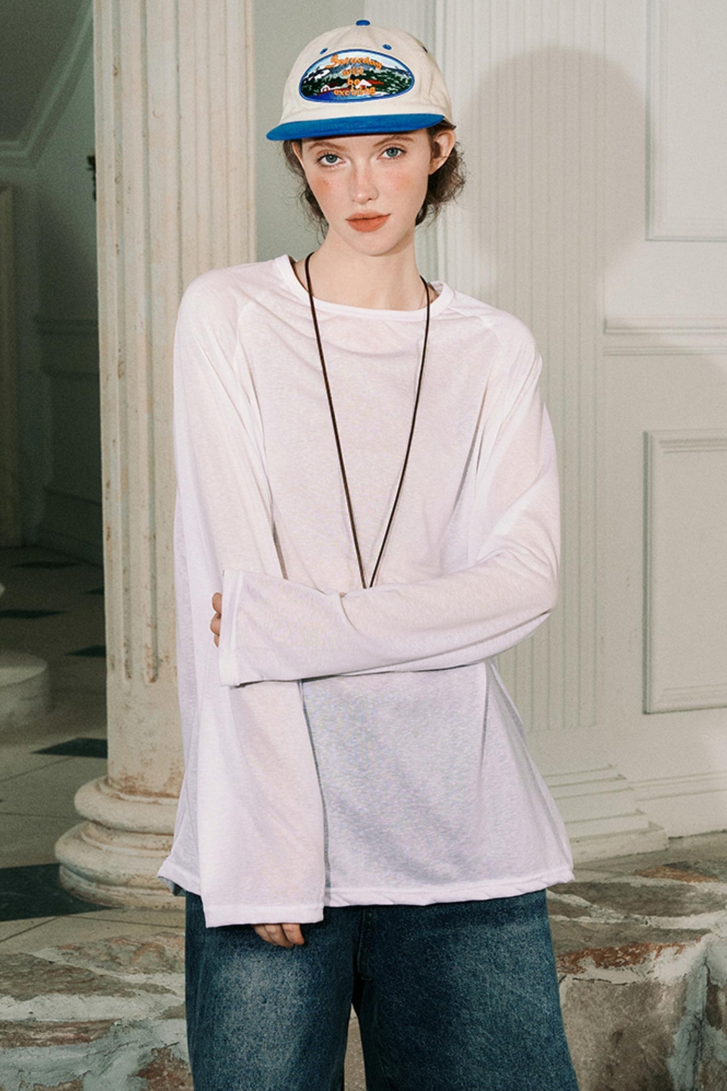 Town Smocked Long Sleeve Tee