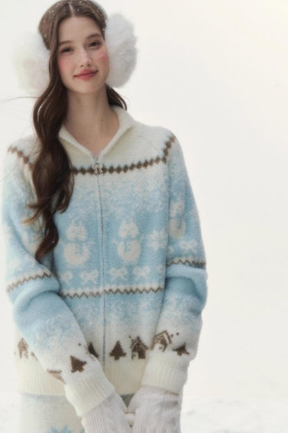 Fair Isle Mink Sweater Skirt Set-Up