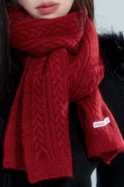 Vintage Wool Blend Knitted Scarf