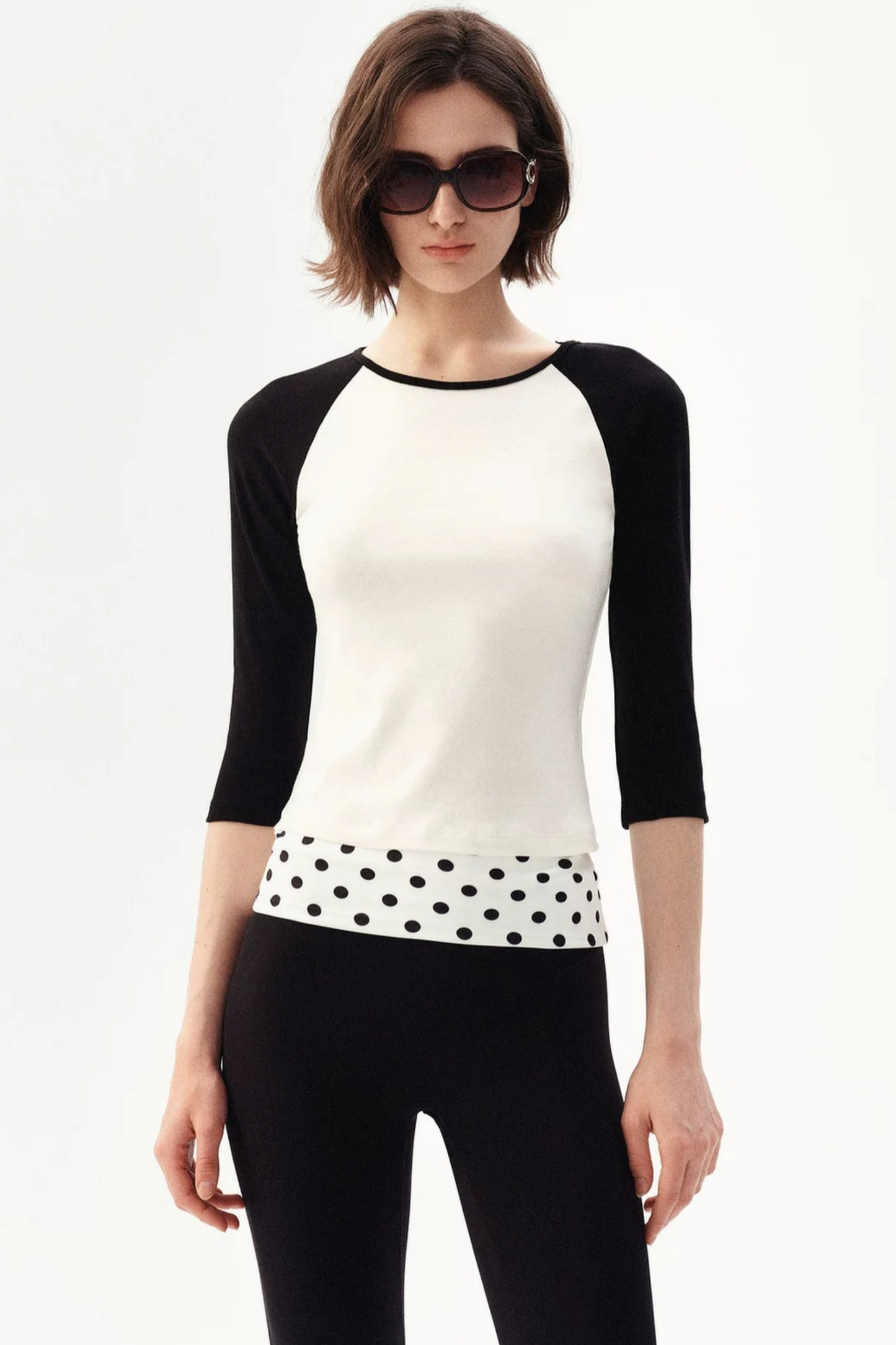 French Color-Blocked Raglan Top