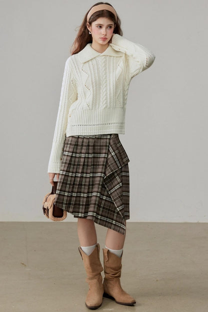 Lapel Wool Knit Top