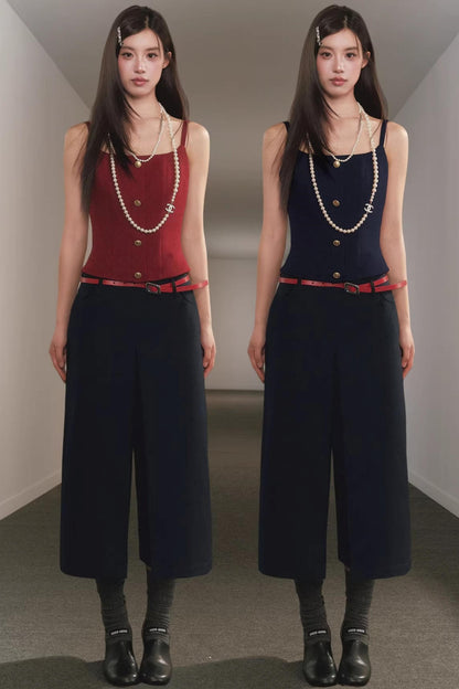 Pleated Wide-Leg Pants