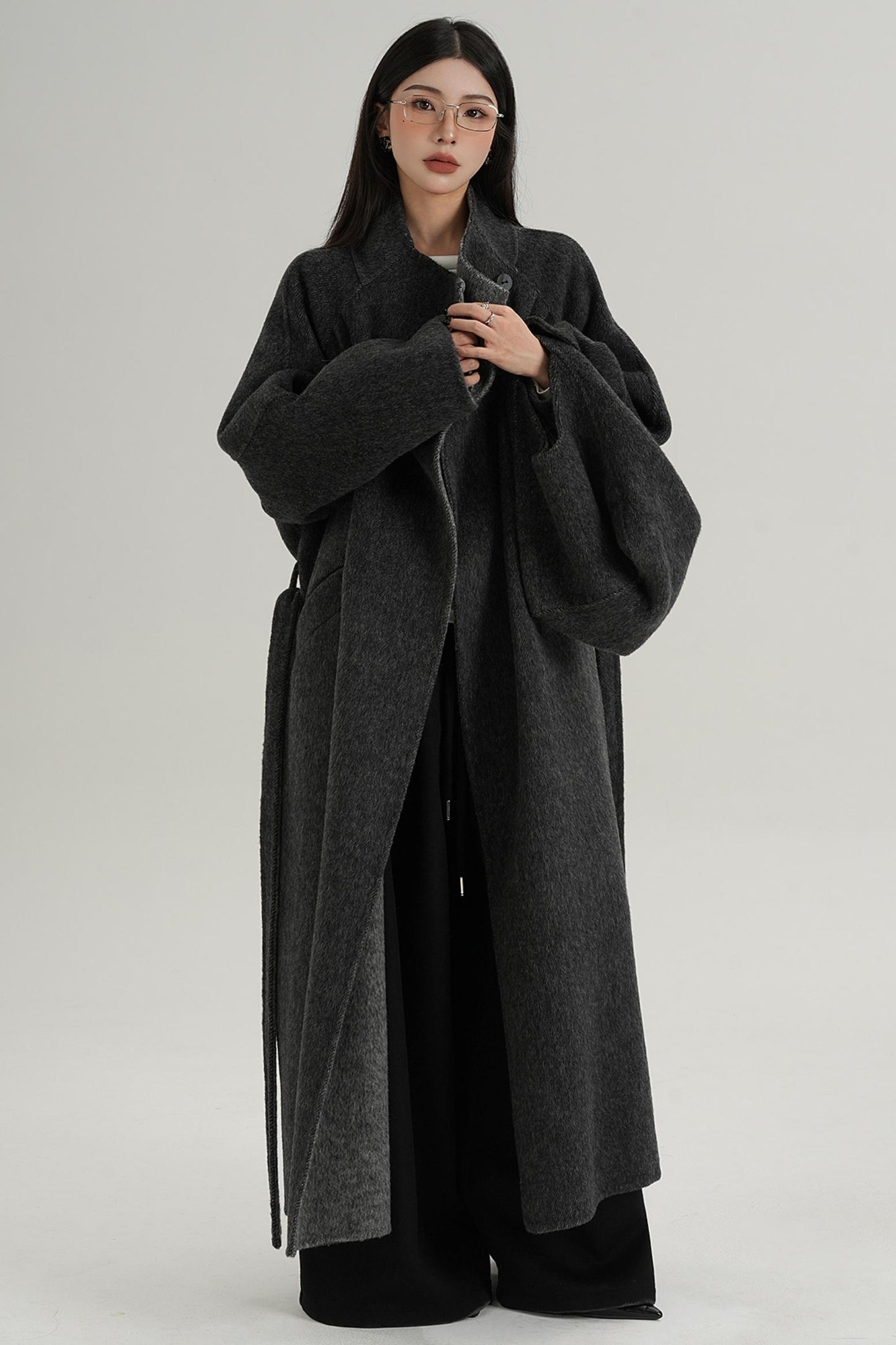 Woolen Elegance Long Jacket
