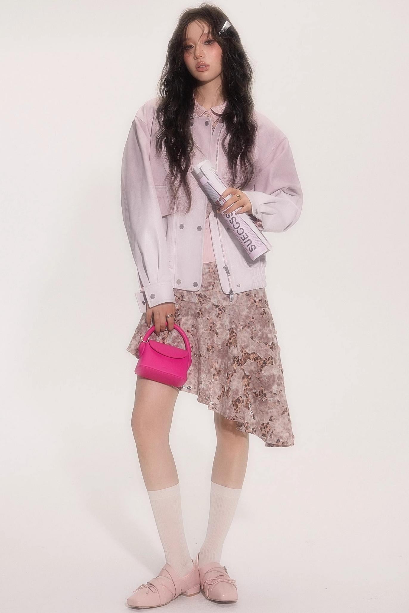 Leopard Patchwork Skirt With Tie Set-Up