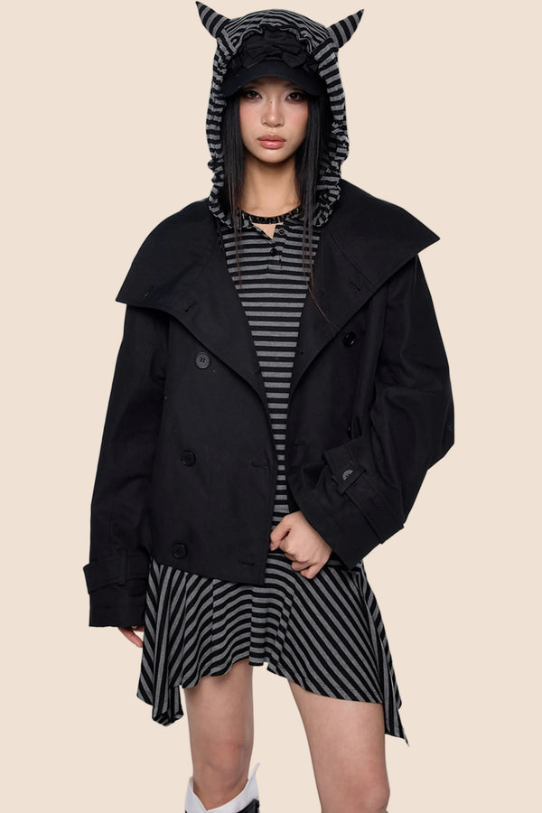 Double-Breasted Retro Trench Coat