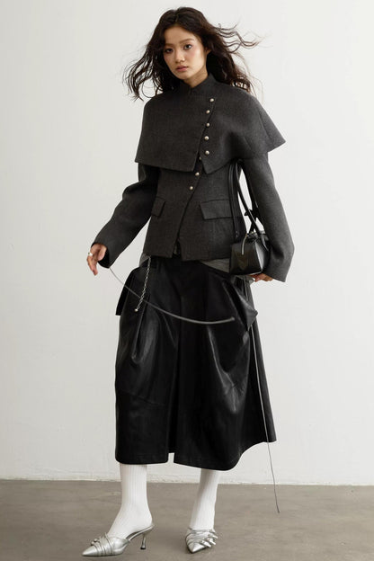 Retro Woolen Cape Coat