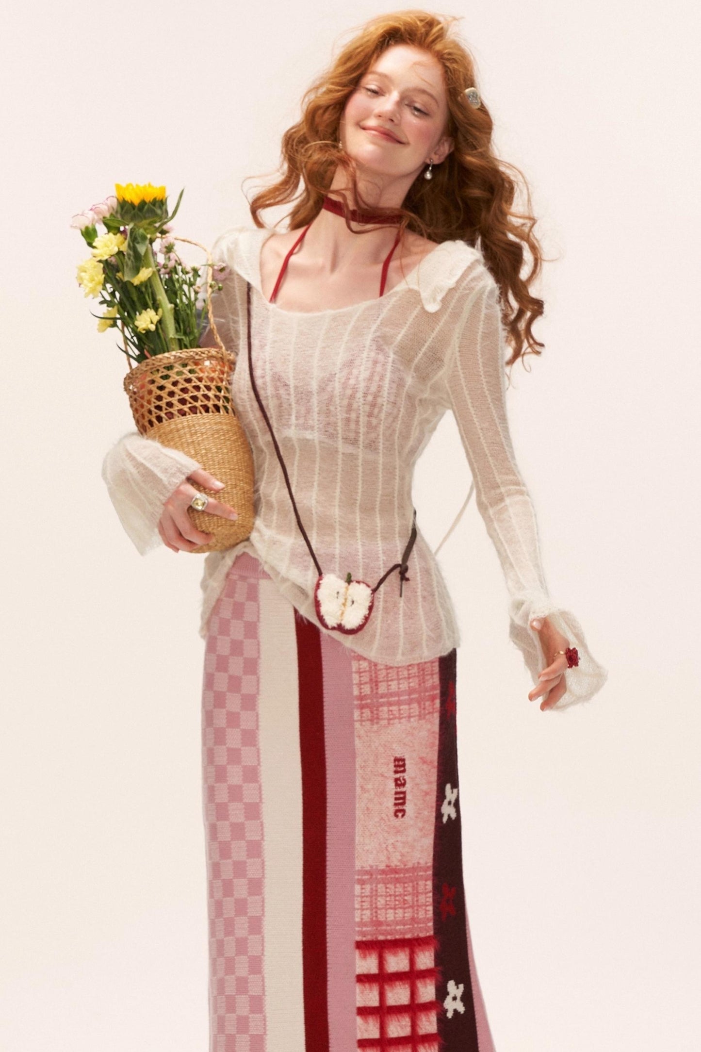 Striped Slim Hooded Top