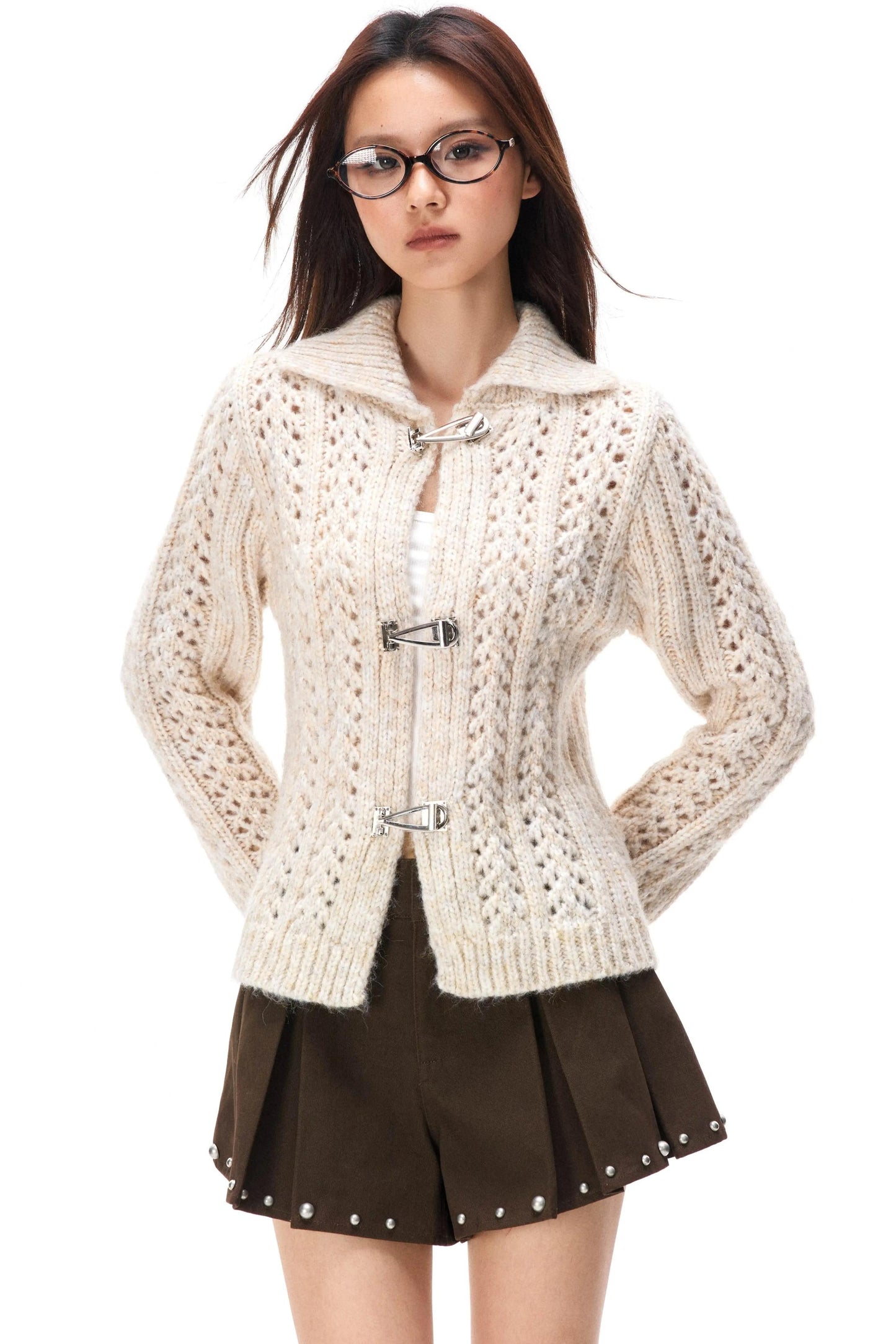 Häkelpullover mit Cut-outs