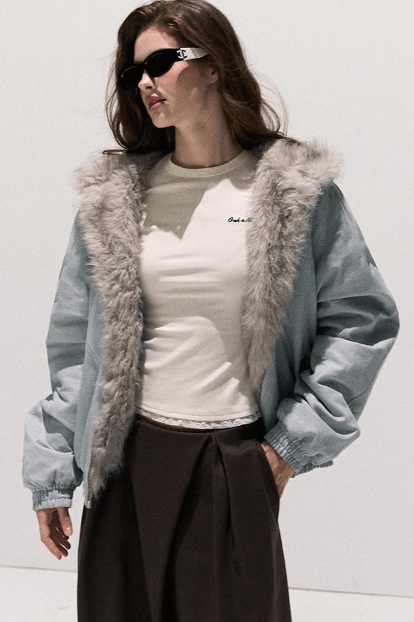 Tencel Wool Pleats Wide-Leg Pants