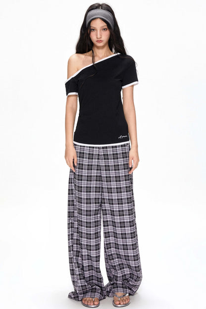 Summer Color-Block Strapless T-Shirt